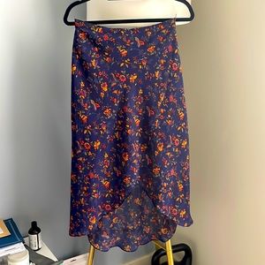 Blue Floral High Low Midi Skirt [Madewell]